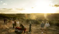 group of people on a hike