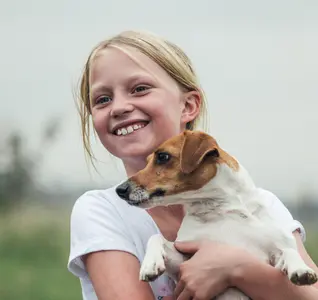 girls and her dog